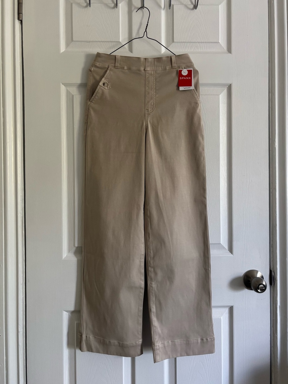 SPANX Beige High-Waist Wide Leg Trousers